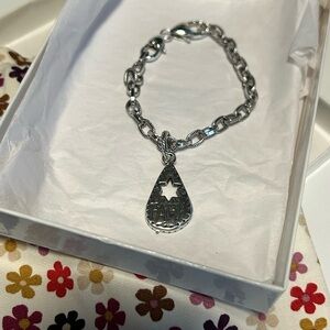 Silver Chain Bracelet with Star FAITH Pendant - Brighton